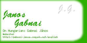 janos gabnai business card